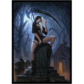 Fantasy North - Riley - Daddy's Little Devil - 100 Smooth Matte TCG Trading Card Sleeves - Anime - Fits Magic MTG Commander Pokemon and Other Card Games - Playing Card Sleeves