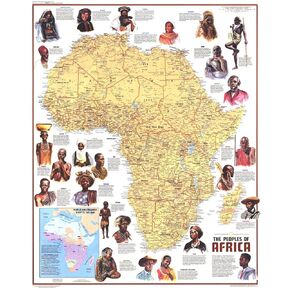 National Geographic: Peoples of Africa 1971 - Historic Wall Map Series - 24.5 x 22.5 - Laminated