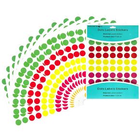 PARLAIM 1050 PCS 3/4" 10 Color Multicolored Dot Stickers, 0.75 inch Color Color-Coding Label Circle Label for School Classroom Students