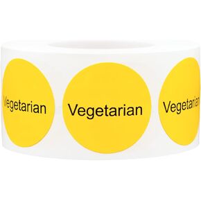 Yellow with Black Carne Asada Circle Dot Adhesive Stickers, 1 Inch Round Labels, 500 Total Stickers