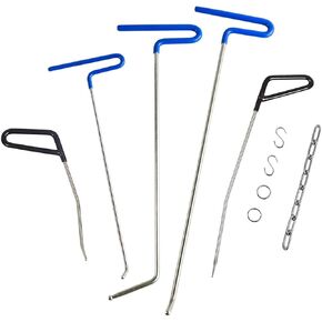 LadyRosian 10PCS Paintless Dent Repair Kits Dent Repair Rods with Stainless Steel Tools for Car Dents Hail Damage Removal