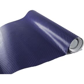 Carbon Fiber Vinyl Wrap Surface Weaving Style Apply to Car Wrap or Automotive Interior. (Blue, 4.9ft x 1ft)