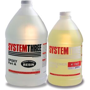 System Three General Purpose Epoxy Resin with #2 Medium Hardener, 1.5 Pints, Medium Amber