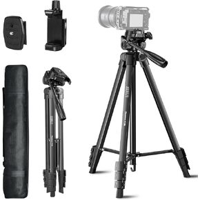SIRUI Tripod for Camera and Phone, 70" Tall Camera Tripod Stand with Phone Holder and Travel Bag for Phone, DSLR, Laser Level, Camcorder, Spotting Scopes, and Outdoor Shooting