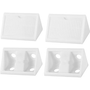 42x20x20mm(LxWxH) Plastic Corner Brackets -100Pack - Good for Furniture Repairing - 4 Holes L Shape Right Angle Brace - White