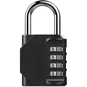Gym Padlock, 4 Digit Outdoor Waterproof Resettable Combination Padlock for School Gym Locker(1 Pack Black) in Kuwait
