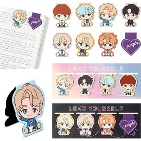 8Pcs BTS Magnetic Bookmarks Korean Kpop Bangtan Boys Group Singer Merchandise Page Markers Book Accessories Music Album Collection Merch Gifts for Army Fans Enthusiasts Reading Lovers Girls in Kuwait