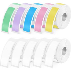 Gersoniel 1600 Pcs Label Tapes 12 x 40 mm Laminated Stickers Replacement Compatible with D30 Portable Label Printer Tapes for Office 160 pcs/roll (Holographic Silver)