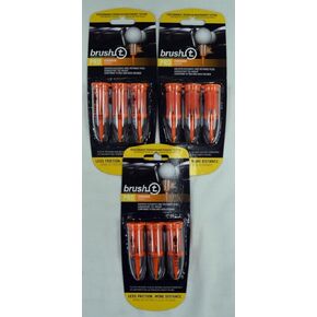 Brush T Oversize 2.4" Golf Tees - Orange - 3 Packs of 3 - 11902