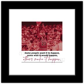 Trends International Gallery Pops Michael Jordan - Quote Make It Happen Wall Art, Black Framed Version, 12" x 12"