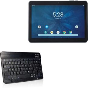 BoxWave Keyboard Compatible with ONN Tablet (10.1 in) - SlimKeys Bluetooth Keyboard, Portable Keyboard with Integrated Commands for ONN Tablet (10.1 in) - Jet Black