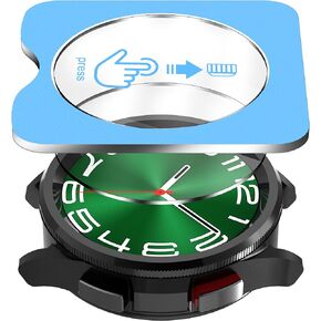 Suoman 2-Pack Screen Protector for Samsung Galaxy Watch 6 40mm, Tempered Glass Ultra-thin Screen Protective for Galaxy Watch 6 40mm Protective Film Auto-alignment Installation Tool