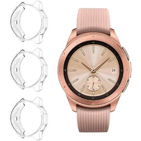 Suoman 3-Pack for Samsung Galaxy Watch 42mm Case, Soft Plated TPU All-Around Protective Bumper Cover Case for Samsung Galaxy Watch 42mm Smartwatch-Rose Gold+Rose Gold+Clear