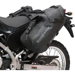 HUNTVP Motorcycle Waterproof Saddlebags Motorcycle Bags Motorcycle Tail Bag Side Bags Universal Storage Tool Bag for Motorbike 48L(2 * 24L) 1 Pair (Black-XL)