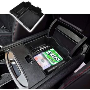 منظم مطور لوحدة التحكم المركزية متوافق مع ملحقات Acura RDX 2019 2020 2021 2022 2023 2024، صندوق تخزين مسند الذراع، حاوية بطاقة ABS، صينية حامل العملات المعدنية، أسود