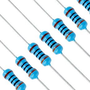 6 Values 60PCS Resistor Kit, 1/4w (0.25Watt) ±1% ±50ppm/℃ Copper Pin Metal Film 100 Ohm/120 Ohm/220 Ohm/470 Ohm/1K Ohm/10K Ohm Resistor