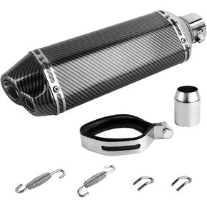 FLYPIG 1.5-2" dual outlet Inlet Slip On Exhaust Muffler Pipe with Removable DB Killer with 38-51mm Diameter Exhaust for Dirt Bike Street/Sport Motorcycles and Scooters ATV