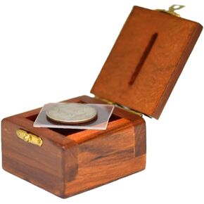MilesMagic Magician's Ching Ling Coin Box Penetration Coin Through Solid Glass Sheet Gimmick for Real Magic Trick