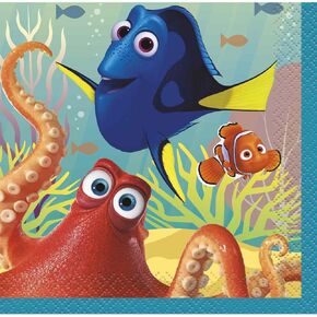 Unique Finding Dory Party Beverage Napkins 10", 16 Ct, Multicolor
