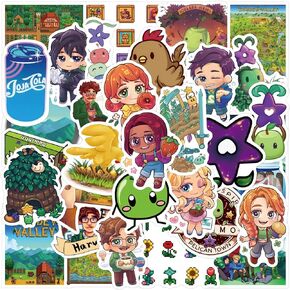ملصقات Stardew Valley 52 قطعة ملصق Stardew Valley Merch الرسوم المتحركة جماليات الفينيل ملصقات مقاومة للماء للكمبيوتر المحمول، زجاجة مياه، لوح التزلج، سجل القصاصات، الهاتف للأطفال المراهقين البالغين in Kuwait