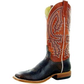 Anderson Bean S1105 Men's Square Toe Mike Tyson Bison Rust Lava Boots