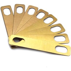 8PCS SAPHUE Guitar Neck Shims 4Pcs 0.2mm, 2Pcs 0.5mm and 2Pcs 1mm Thickness Brass Shims for Guitar and Bass Bolt-on Neck Repair(Gold)