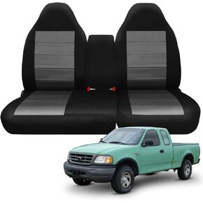 أغطية مقاعد أمامية مخصصة من SAPUBK مع وحدة تحكم مركزية قابلة للاستبدال لـ 1997-2000 Ford F-150 Pickup 40/60 Split Bench