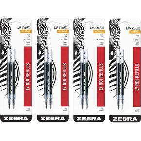 Zebra Sarasa RDI LV-Refill, Medium Point, 0.7mm, Blue Ink, 2-Count, 4 PACK