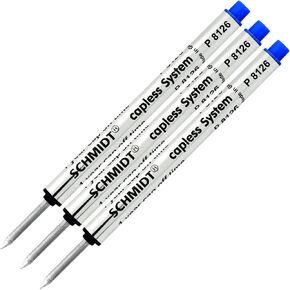 3 Pack - Schmidt P8126 Short Capless Rollerball - Blue Ink