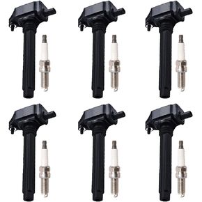 ENA Set of 6 Ignition Coil Pack and Iridium Spark Plug Compatible with Chrysler Dodge Jeep Charger Grand Caravan Cherokee Challenger Journey 3.0L 3.2L 3.6L V6 Replacement for 93175 UF648 C-894 C1791