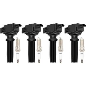 ECCPP UF670 4 ignition coils with 4 iridium Spark Plugs for ford for Lincoln 2013-2019 Escape 2015-2018 Focus 2013-2020 Fusion 2012-2019 Explorer Edge Taurus MKT MKC 2.0 2.3 L4 UF670 DG546 5C1873