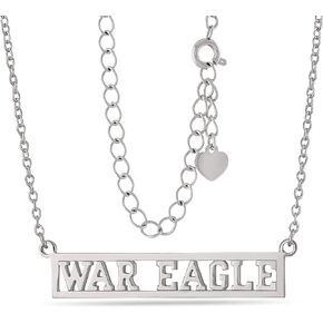 Stone Armory Auburn University Necklace - WAR EAGLE Letter Necklace - Hypoallergenic and Adjustable 16-20in - Auburn University Jewelry for Women
