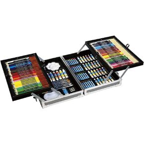 Artist’s Loft All-Media Art Set in Aluminum Case, 126 Pieces – All-in-One Art Set Kit Includes Art Supplies for Drawing, Painting and More