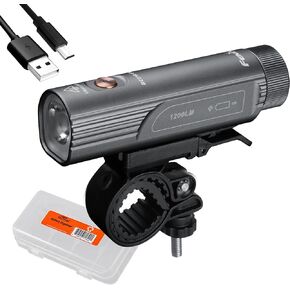 Fenix BC21R v3.0 Bike Light, 1200 Lumens USB-C Rechargeable with Quick Release Mount and Lumentac Organizer