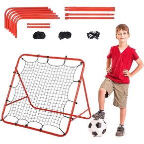 lesolar Portable Soccer Rebounder Bounce Back Net with 2 Nets, 3.35FT X 3.28FT Volleyball Baseball Rebounder Net, Angle Adjustable Tennis Practice Rebounder, Soccer Rebounder Board Training Equipment