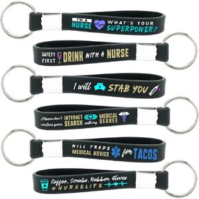 Funny Nurse Gift Keychains, Bulk Pack (12pcs) - Nurse Appreciation Gifts, Christmas Gifts and Stocking Stuffers, Bulk Gifts for Doctors and Medical Professionals