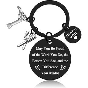 Vadaka Hairdresser Gift Thank You Keychain Hair Stylist Appreciation Gifts Keychain Cosmetology Graduation Gift Cosmetologist Gift Graduation Gift for Hairdresser Hairstylist Retirement Birthday Gift