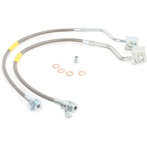 Extended Front Stainless Brake Lines Compatible With 1980-1996 Ford F150 Bronco 4-6" Lift