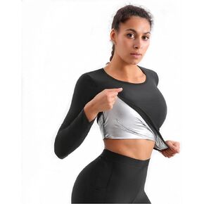 Women Sauna Suit Fitness Exercise Sauna Sweat Suit|Long Sleeve Sauna Jacket Women Sauna Top Sweat Jacket for Women