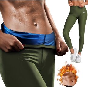 RDX Sauna Leggings for Women, REACH Compliant OEKO TEX 100 Certified, Compression Sweat Pants for Tummy Control, High Waist