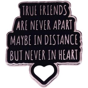 بروش شارة على شكل قلب الصداقة السوداء، الأصدقاء الحقيقيون لا يتباعدون أبدًا ربما على مسافة ولكن لا يوجد أبدًا في القلب دبابيس رائعة من الفولاذ المقاوم للصدأ على شكل طية صدر السترة للفتيات والأولاد مجوهرات هدية in Kuwait