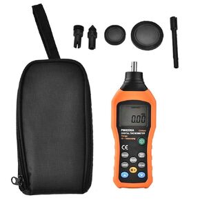 PEAKMETER Tachometer PM6208A Handheld Contact Digital Tachometer Meter Motor Speed Gauge Tester 50RPM-19999RPM 100 Groups Data Logging Data Hold Max/Min/AVG LCD Backlight Accuracy：± (0.03% + 2)