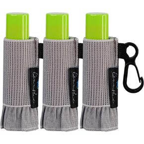 Lip Balm Holder - Lipstick Holder Keychain Chapstick insulated Sleeve Holder - Tight-Knit Elastic Pouch Holster Stretchable Clip On Travel Bag Accessories (3BlackStar)