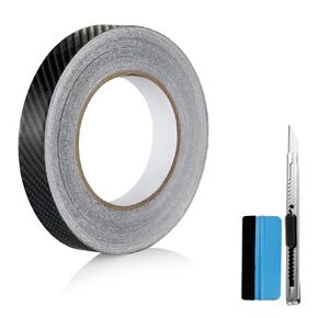 LZLRUN Free Tool Kit 3D Carbon Fiber Vinyl Tape for Black Out Chrome Delete Window Trim Door Trim Universal Chrome Black Dry Carbon Fiber Detailing Tape Overlay Wrap (1/4" x 30ft)