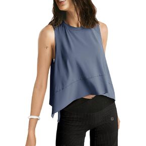 UEU اقتصاص تانك القمم للنساء تجريب اليوغا رياضية الصيف بلا أكمام فلوي سبليت الجانب الشق المتضخم فضفاضة تناسب المحملة in Kuwait