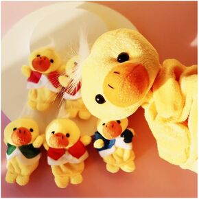 5 Little Ducks Finger Puppets for Kids, 6 Pack Plush Finger Puppets Toy, Storytelling Theater Role Play, Bedtime Story for Toddlers