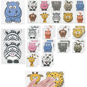30PCS Calm Sensory Strips Adhesives Stickers, Cute Animal Calming Stickers Gentle Texture, Calm Stress Translucent Textured Tactile Rough Sensory Stickers, Anti Stress Anxiety Sensory Stickers