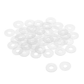 uxcell Nylon Flat Washers M10 16mm OD 10mm ID 1mm Thickness Sealing Gasket for Faucet Pipe Water Hose, Clear, Pack of 50