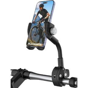 Gooseneck Phone Holder for Bike, [Flexible Arm] Motorcycle Phone Mount, Electric Bike Cell Phone Clamp for iPhone 15 Pro Max/Plus, 14 Pro Max, Galaxy Series and More 4-7 inch Smartphones