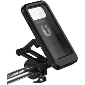 Waterproof Bike Phone Mount Motorcycle Phone Holder, 360° Adjustable Aluminum Alloy Handlebar Mount & TPU Touch-Screen for 5.5'' - 6.8'' Cellphones